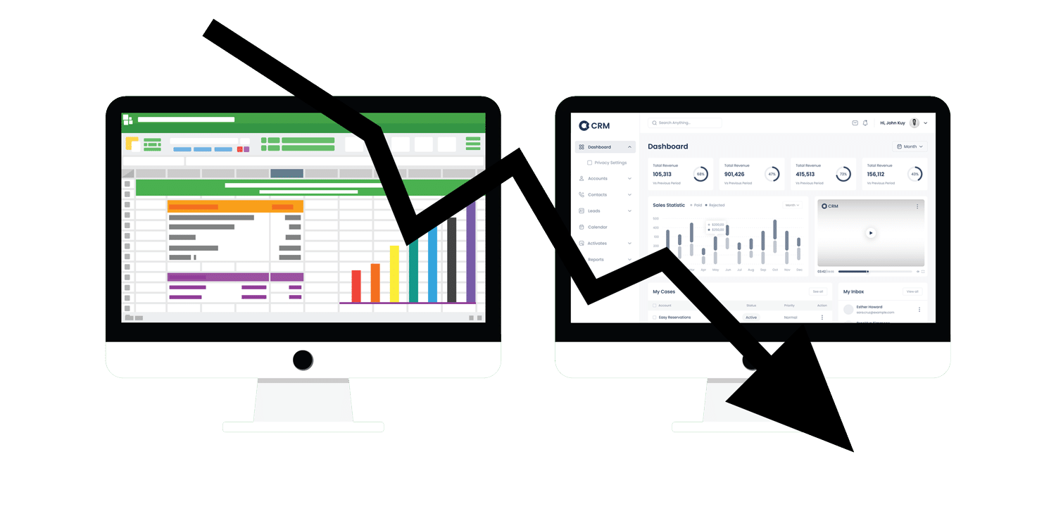 مقارنة بين جداول إكسل متفرقة وكوردز CRM